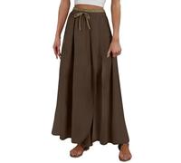 Gypsy Skirts for Women 2026 Women's Elasticated Waist Boho A-Line Maxi Skirt Floral Ruffle Tiered Flowy Swing Dress Summer Beach Holiday Long Skirts with Pockets