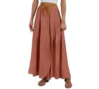 Gypsy Skirts for Women 2026 Women's Elasticated Waist Boho A-Line Maxi Skirt Floral Ruffle Tiered Flowy Swing Dress Summer Beach Holiday Long Skirts with Pockets