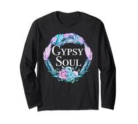 Gypsy Soul Lindo Bohemio Chic Hippie Flor Pluma Regalo Manga Larga