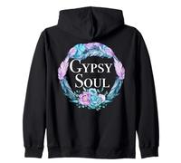 Gypsy Soul Lindo Bohemio Chic Hippie Flor Pluma Regalo Sudadera con Capucha