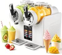 GYQSSD Máquina De Granizados De 2 Tanques, Máquina De Helado Suave, No Necesita Hielo, Enfriamiento Rápido Y Control De Temperatura, para Batidos, Batidos Y Margaritas White