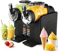 GYQSSD Máquina De Granizados De 2 Tanques, Máquina De Helado Suave, No Necesita Hielo, Enfriamiento Rápido Y Control De Temperatura, para Batidos, Batidos Y Margaritas Black
