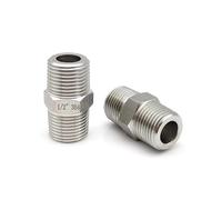 GYQYJPFZM 1/8" 1/4" 3/8" 1/2" BSPT To M8 10 12 14 16 18 20 22 24 26 Metric Male Hex Nipple 304 Stainless Steel Pipe Fitting Connector(1l2 BSPT To M14x1.5)