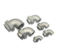 GYQYJPFZM 304 Stainless Steel Elbow 1/2" 3/4" 1" 1-1/4" 1-1/2" 2" Female 90 Degree Thread Live Joint 1pcs(1-1/2")