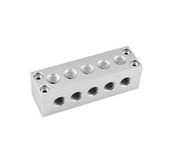 GYQYJPFZM Aluminium Alloy 2-12 Single Way 45x45mm 3/8" Elbow Hole Independent Confluencer Board Mainfold Block Pneumatic Air Fitting(5 Ways 45x45mm G3l8)