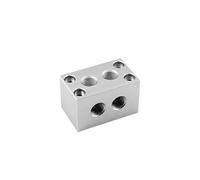 GYQYJPFZM Aluminium Alloy 2-12 Single Way 45x45mm 3/8" Elbow Hole Independent Confluencer Board Mainfold Block Pneumatic Air Fitting(2 Ways 45x45mm G3l8)