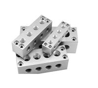 GYQYJPFZM Aluminium Alloy 2-12 Single Way 45x45mm 3/8" Elbow Hole Independent Confluencer Board Mainfold Block Pneumatic Air Fitting(4 Ways 45x45mm G3l8)