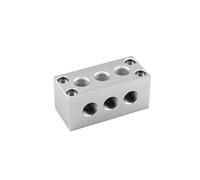 GYQYJPFZM Aluminium Alloy 2-12 Single Way 45x45mm 3/8" Elbow Hole Independent Confluencer Board Mainfold Block Pneumatic Air Fitting(3 Ways 45x45mm G3l8)