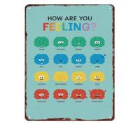 GYQYJPFZM Aluminum How Are You Feeling Sign Emotion Regulation Chart for Classroom Office Home Decor 8 X 12 in