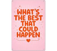 GYQYJPFZM Boho Office Affirmations Wall Decor - Whats The Best That Could Happen Metal Sign Inspirational Wall-Art Preppy Classroom Art Poster 8x12 Inch