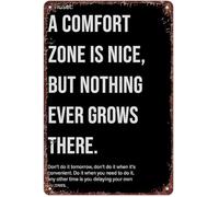 GYQYJPFZM Comfort Is Your Enemy Hustle Quote Metal Tin Sign Entrepreneur Office Startup Wall Decoration 8 X 12 inch