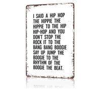 GYQYJPFZM Funny Hip Hop Lyrics Metal Sign Retro Wall-Art for Music Lovers DJ Studio Record Store Bedroom Office Gift Idea for Rappers 8 X 12 inch