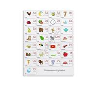GYQYJPFZM Learn Vietnamese Poster Alphabet Chart Letters and Pronunciation Guide Language Learning Educational Wall-Art for Beginners 8 X 12 in