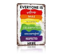 GYQYJPFZM LGBT Ally Metal Sign Love Is Love Acceptance Diversity Tin Poster Vintage Chipped Paint For Office Desk Personal Space 8 X 12 inch