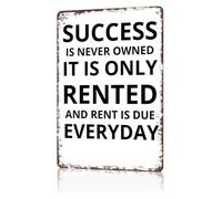 GYQYJPFZM Retro Success Never Owned Tin Sign Business Humor Plaque For Corporate Office Startup Room 8 X 12 inch