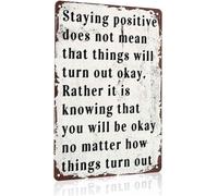GYQYJPFZM Staying Funny Inspirational Quote Aluminum Metal Sign for Wall Decor 8 X 12 in
