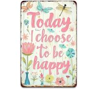 GYQYJPFZM Today I Choose to Be Happy Vintage Rustic Tin Sign for Home Garden Kitchen Farm Bar Decor 8 X 12 in