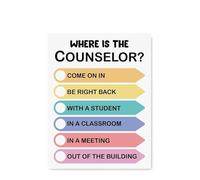 GYQYJPFZM Where is the Counselor Door Hanger, Editable School Counselor Office Sign, Social Worker Therapist Door Decor, Printable Counseling Decor(Framed,12x18inch(30x45cm))