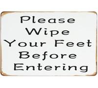 GYQYJPFZM Wipe Your Feet Before Entering Vintage Street Tin Metal Sign For Home Office Garage Man Cave Wall-Art 8 X 12 in