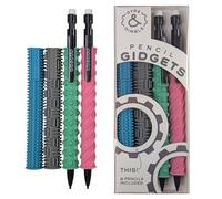 Gyre & Gimble Pencil Gidgets - Funda de silicona texturizada para un movimiento silencioso - Transforma tu portaminas en una herramienta de enfoque y tranquilidad - 4 fundas y 2 lápices -