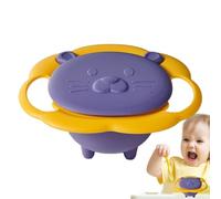 -Gyro Bowl - 360 grados Gyro Bowl | Cuencos de alimentación con tapa | Diseño de equilibrio a prueba de fugas para la autoalimentación de niños, niñas, niños pequeños