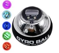 Gyro - Ejercitador de mano con contador LCD, Powerball de arranque automático para agarre, fuerza de muñeca y antebrazo, giroscopio giratorio para deportes, oficina y rehabilitación (plata metálica)