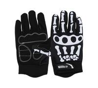 Gyrodymix Guantes De Bicicleta Esqueleto De Bicicleta Abrigados Y Resistentes Al Viento para Clima Frío con Mejor Ajuste, Negro, Blanco, M, 1 Par