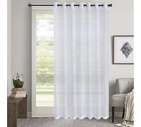 GYROHOME Cortina Semitransparente de Gasa sólida para Sala de Estar, Dormitorio, Filtro de luz Solar Que Protege la privacidad, Ojales en la Parte Superior, Juego de 1 Panel, Color Blanco, 254x274cm