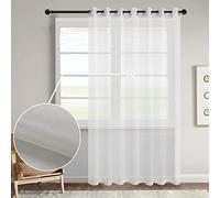 GYROHOME Juego de 1 Panel, Cortina Semitransparente de Gasa sólida para Sala de Estar, Filtro de luz Solar Que Protege la privacidad, Ojales en la Parte Superior, Color Blanco Roto, 254x274cm
