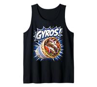 Gyros Griego Street Food Grecia Arte Pop Cómic Estilo Diseño Camiseta sin Mangas