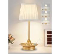 GyroVu Lámpara de Mesa Recargable, Lámparas LED Operadas a Batería, Lámpara Portátil Inalámbrica Táctil, Lámpara de Mesa Pequeña con 3 Niveles de Brillo, Lámpara Ambiental para Dormitorio