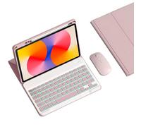 GYSDCAZ Spanish Ñ - Funda con teclado para Huawei Matepad SE de 11 pulgadas 2024, teclado Bluetooth inalámbrico desmontable retroiluminado con soporte para lápices, mouse para tableta, color rosa