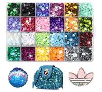 GYSRXS 24 Color Paillettes da Cucire Set di 21600PZ Paillettes 5.4mm Paillettes Piccole Utilizzato per Artigianato Fai Da Te,Creazione di Gioielli,Abbigliamento Decorativo
