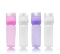 GYSRXS 4 Piezas Botella Aplicadora de Peine de 170Ml Botella de Tinte para el Cabello con Escala Graduada para Teñir el Cabello,Salón Familiar,Tratamiento del Cuero Cabelludo