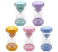 GYSRXS 5 Piezas Coloridos Reloj Arena Niños Temporizador Niños Dientes para Gestión del Tiempo Infantil Decoración de la Oficina de la Sala de Estar,3/5/10/20/30 Minutes(5 Colores)