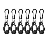 GYSRXS 6 Piezas Pinza de Trabajo Clip de Guantes de Diseño Entrelazado de Plástico - Gancho para Sujetar Casco, Toalla y Otros Gadgets (Negro)