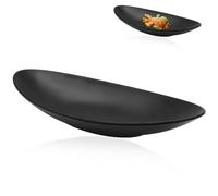 GYSRXS Bandeja Llaves Negro Cuenco para Entrada Hecho de Resina Bandeja Vaciabolsillos Utiliza para Guardar Llaves,Monedas,Joyas,Baratijas,25x13.5x3CM(Oval)