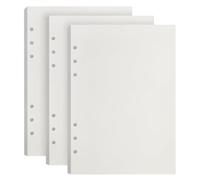 GYSRXS Paquete de 3 recambios de cuaderno A5, 135 hojas, papel de recambio en blanco, 6 agujeros, papel de carpeta recargable para cuaderno A5, diario, libro, bocetos, pintura