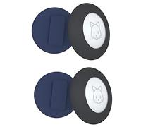 GYSURYB - Soporte de collar de gato para gato con etiqueta de aire compatible con el rastreador GPS, juego de 4 fundas de protección, color negro y azul