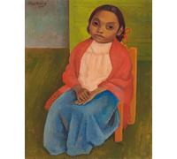 GYTRI CGFHJ Cartel abstracto de Diego Rivera Pintura en lienzo 《Chica con falda azul》De Diego Rivera Wall Art Collection Grabados para regalos de decoración del hogar 40x50cm sin enmarcar