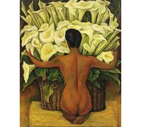 GYTRI CGFHJ Cartel abstracto de Diego Rivera Pintura en lienzo《Desnudo con lirios》De Diego Rivera Colección de Grabados para Regalos de Decoración del Hogar 40x50cm Sin enmarcar