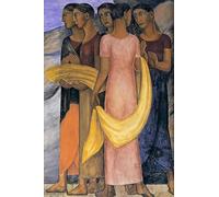 GYTRI CGFHJ Cartel abstracto de Diego Rivera Pintura en lienzo《Mujer sosteniendo mazorcas de trigo》De Diego Rivera Colección de Arte Mural para Regalos de Decoración del Hogar 40x60cm sin enmarcar