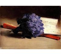 GYTRI CGFHJ Cartel de Edouard Manet Cuadro de naturaleza muerta en lienzo《Ramo de violetas》De Edouard Manet Arte mural Colecciona grabados para regalos de decoración del hogar 70x50cm sin enmarcar