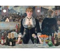 GYTRI CGFHJ Cartel de Edouard Manet Pintura de lienzo de personas《Un bar en las Folies-Bergère》De Edouard Manet Colección de Arte Mural para Regalos de Decoración del Hogar 70x50cm Sin enmarcar