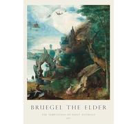 GYTRI CGFHJ Cartel de Pieter Bruegel el Viejo Pintura retro en lienzo《La tentación de San Antonio》de Bruegel el Viejo Grabados para decoración del hogar 40x55cm sin enmarcar