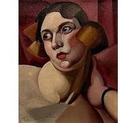 GYTRI CGFHJ Cartel de Tamara De Lempicka Grabados a color《Retrato de Bibi Zogbé》Arte mural abstracto de Tamara De Lempicka Pintura de lienzo para decoración del hogar 40x50cm sin enmarcar