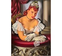 GYTRI CGFHJ Cartel de Tamara De Lempicka Impresiones en color《En la ópera》Arte abstracto mural de Tamara de Lempicka Pintura en lienzo para decoración del hogar 40x60cm sin enmarcar