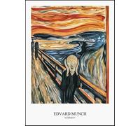 GYTRI CGFHJ Edvard Munch Gente Paisaje Póster Impresiones en Color Cuadro de Arte de Pared Abstracto《Grito》Edvard Munch Pintura en Lienzo Para Decoración del Hogar 50x70cm Sin Marco