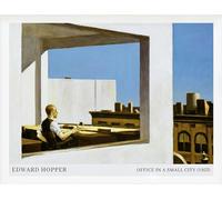 GYTRI CGFHJ Edward Hopper Póster Impresiones en Color Cuadro de Arte de Pared Abstracto《Oficina en una pequeña ciudad》Edward Hopper Cuadro en lienzo para decoración del hogar 90x60cm sin marco