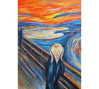 GYTRI CGFHJ Famoso Edvard Munch Póster Impresiones en Color Cuadro de Arte de Pared Abstracto《Grito》Edvard Munch Gente Paisaje Lienzo Pintura Para Decoración del Hogar 50x70cm Sin Marco